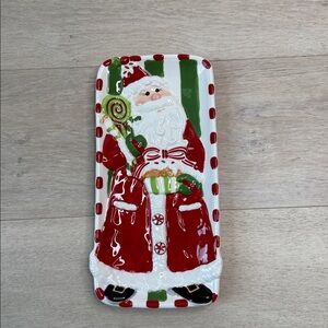 Fitz and Floyd Santa Striped Platter